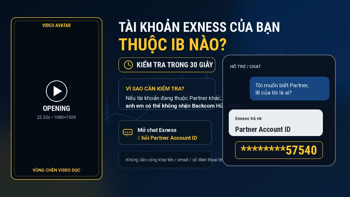 Kiểm tra tài khoản Exness đang thuộc Partner hoặc IB nào bằng Partner Account ID