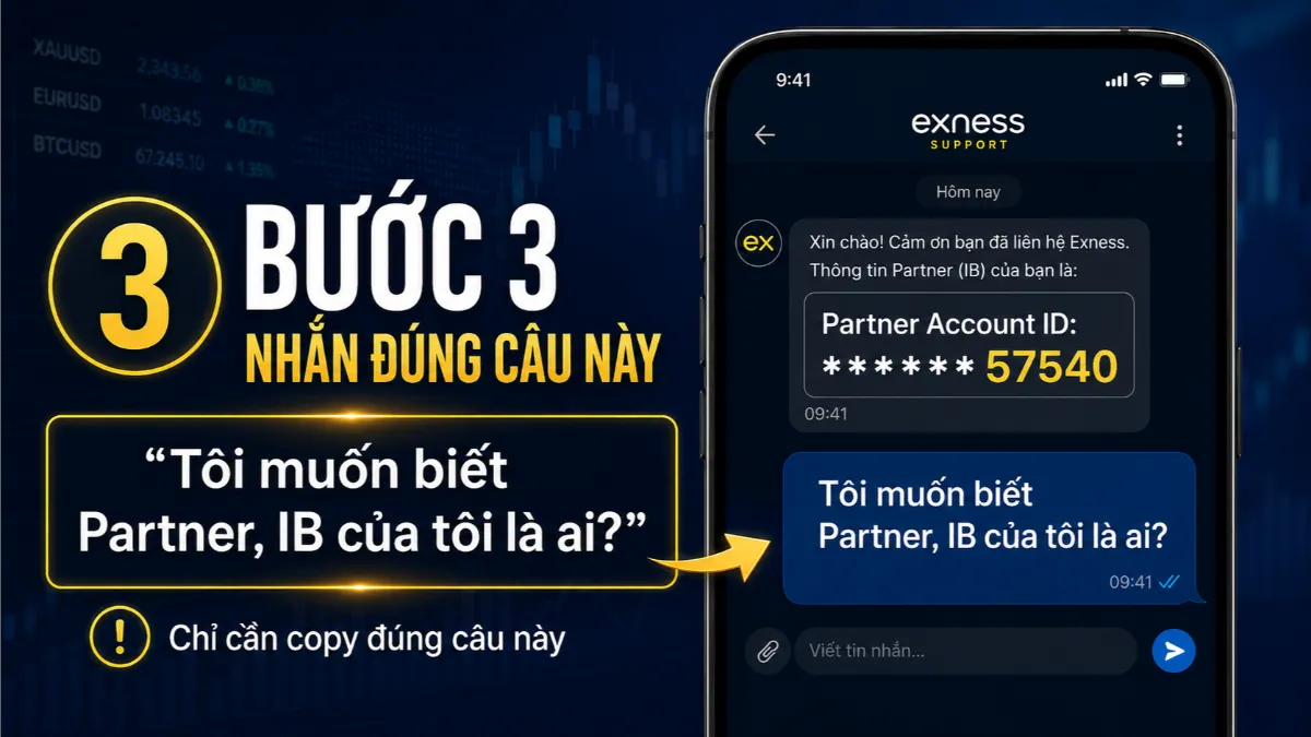 Câu hỏi để kiểm tra Partner IB trong Chat Exness