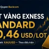 1 lot vàng Exness Backcom bao nhiêu? Standard khoảng 10,46 USD/lot