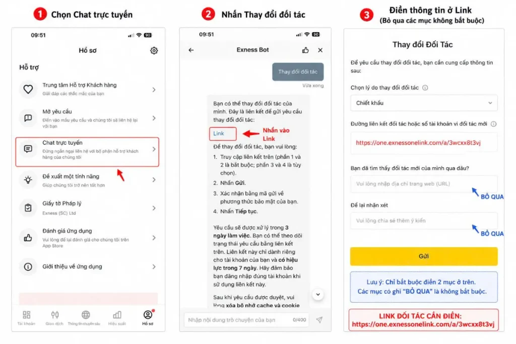 Hướng dẫn đổi IB Partner Exness từng bước